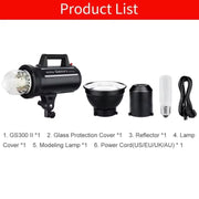Godox Gemini GS300II Studio Flash Light 300Ws Bowens Mount Strobe Flash (UK Plug)