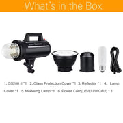 Godox Gemini GS200II Studio Flash Light 200Ws Bowens Mount Strobe Flash (AU Plug)