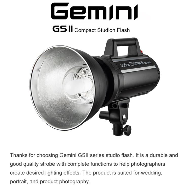 Godox Gemini GS200II Studio Flash Light 200Ws Bowens Mount Strobe Flash (US Plug)