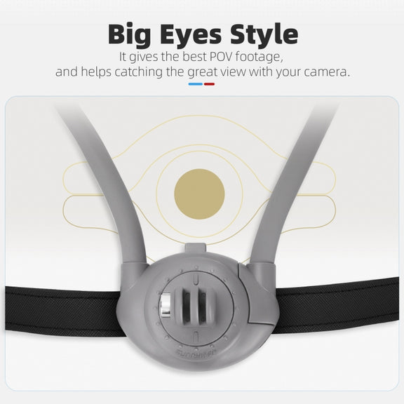 Sunnylife POV Neck Mount Hand Free Video Vlog Neck Selfie Holder with Body Strap (Grey)