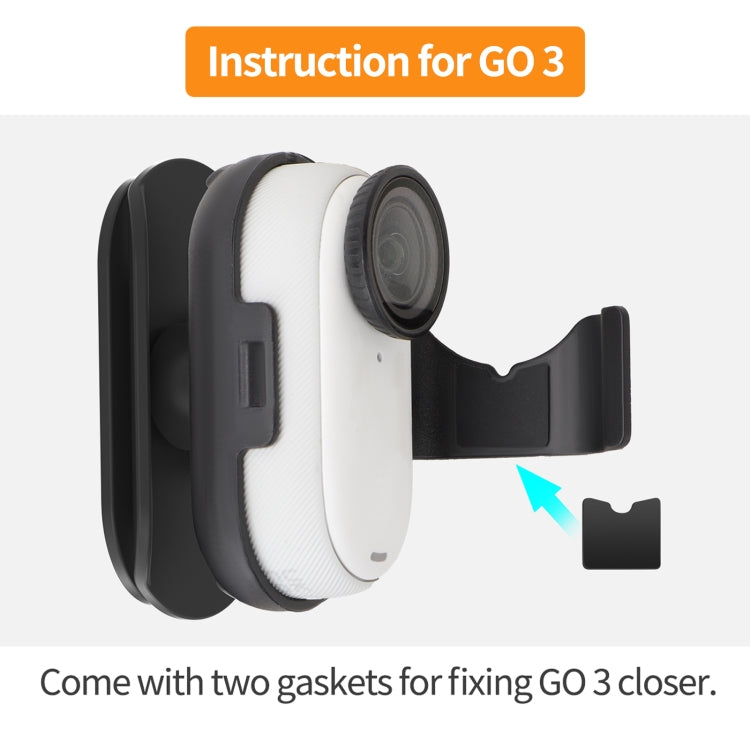 For Insta360 GO3 / GO 3S Sunnylife Baseball Hat Clip Mount Baseball Cap Clamp Quick Release Mount Camera POV Vlog Holder (Black)