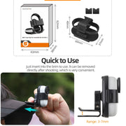 For Insta360 GO3 / GO 3S Sunnylife Baseball Hat Clip Mount Baseball Cap Clamp Quick Release Mount Camera POV Vlog Holder (Black)