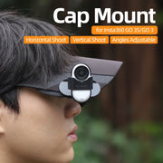 For Insta360 GO3 / GO 3S Sunnylife Baseball Hat Clip Mount Baseball Cap Clamp Quick Release Mount Camera POV Vlog Holder (Black)
