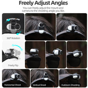 For Insta360 GO3 / GO 3S Sunnylife Baseball Hat Clip Mount Baseball Cap Clamp Quick Release Mount Camera POV Vlog Holder (Black)