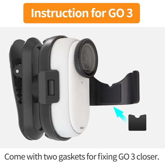 For Insta360 GO3 / GO 3S Sunnylife 360 Degree Rotation Backpack Clip Action Camera Clamp Mount (Black)