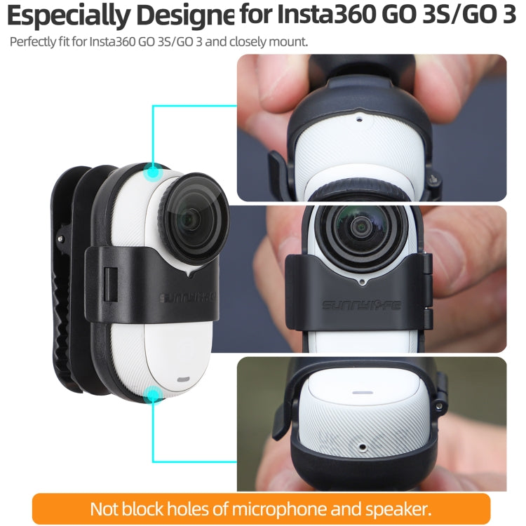 For Insta360 GO3 / GO 3S Sunnylife 360 Degree Rotation Backpack Clip Action Camera Clamp Mount (Black)