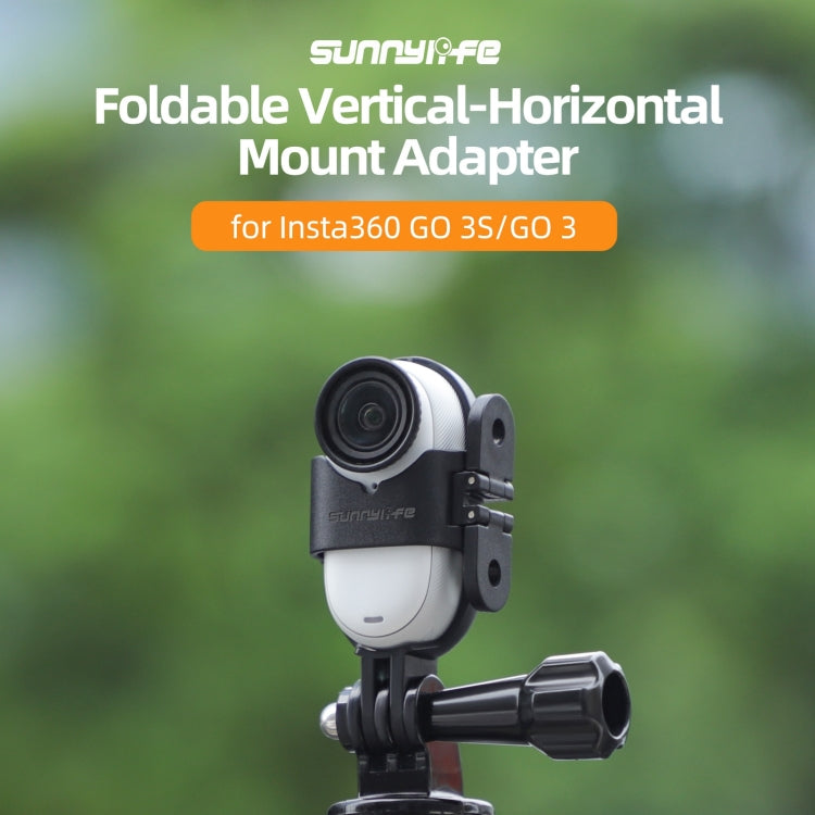For Insta360 GO 3S / GO 3 Sunnylife Foldable Vertical-Horizontal Mount Adapter Protective Frame Brackets Housing Case (Black) - free shipping - PMC Jewellery - Order now!