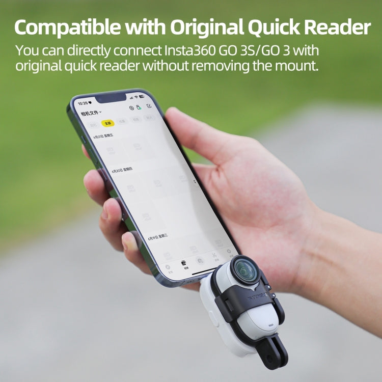 For Insta360 GO 3S / GO 3 Sunnylife Foldable Vertical-Horizontal Mount Adapter Protective Frame Brackets Housing Case (Black) - free shipping - PMC Jewellery - Order now!