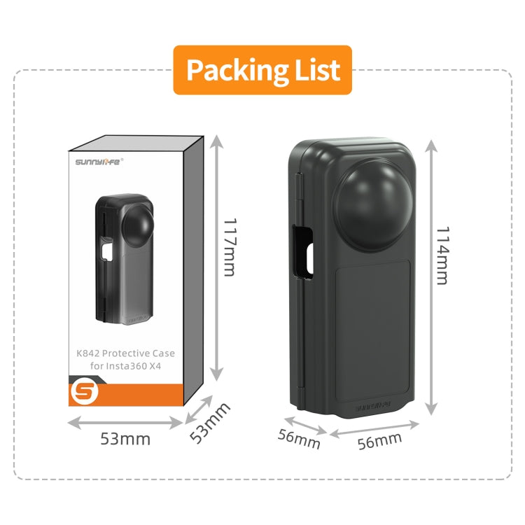 For Insta360 X4 Sunnylife Integrated Lens Screen Camera Cover Protector Screen Protective Case (Transparent Black) - free shipping - PMC Jewellery - Order now!