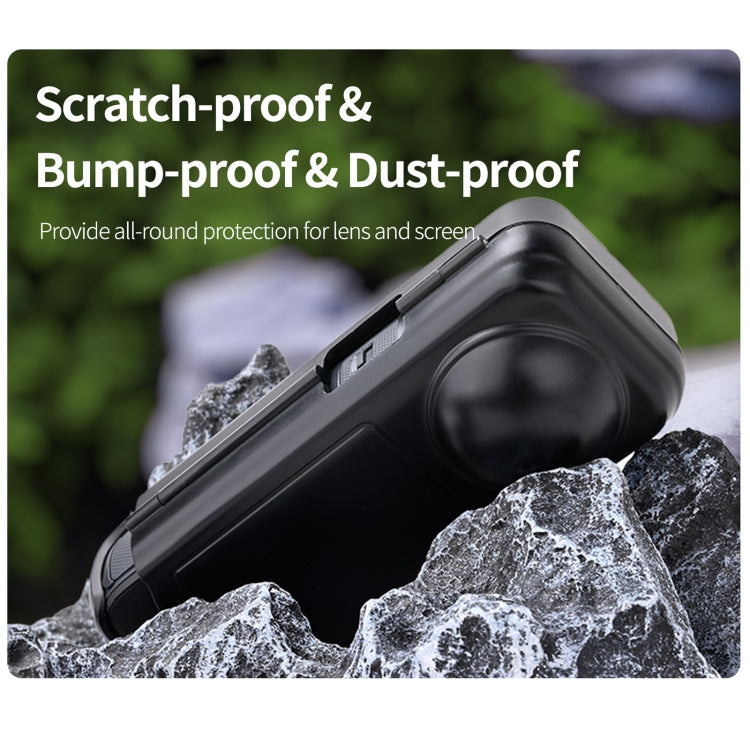 For Insta360 X4 Sunnylife Integrated Lens Screen Camera Cover Protector Screen Protective Case (Transparent Black)