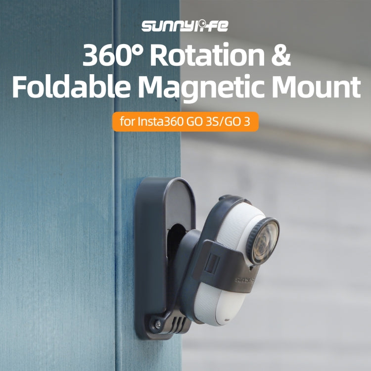 For Insta360 GO3 / GO 3S Sunnylife 360 Rotation Foldable Magnetic Mount (Black) - free shipping - PMC TechLife - Order now!