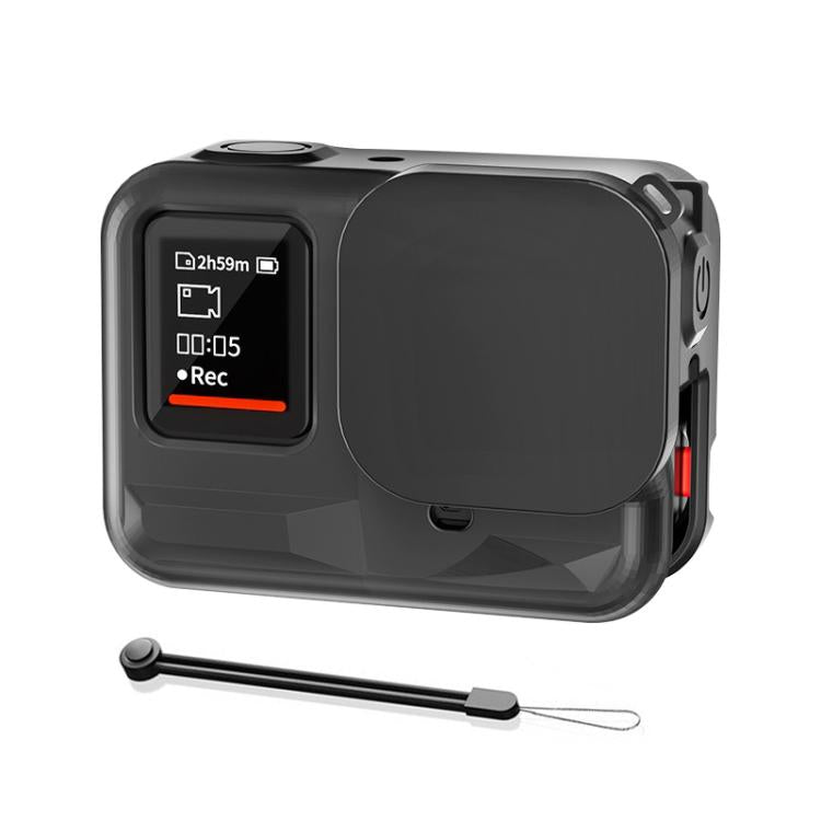 For Insta360 Ace Pro Silicone Protective Case with Wrist Strap & Lens Cover (Black) - free shipping - PMC TechLife - Order now!