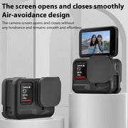For Insta360 Ace Pro Silicone Protective Case with Wrist Strap & Lens Cover (Black)