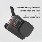 For Insta360 Ace Pro Silicone Protective Case with Wrist Strap & Lens Cover (Black)