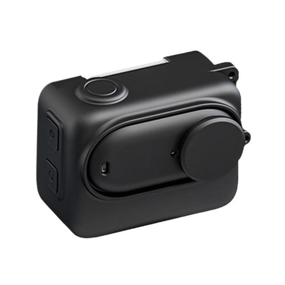For Insta360 GO 3S Camera Charging Case Silicone Case with Lens Cap & Strap (Black)