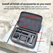 For Insta360 X4 / X5 Carrying Case Portable Storage Bag, Size:33.4 x 24 x 6.7cm (Grey)