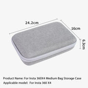 For Insta360 X4 / X5 Carrying Case Portable Storage Bag, Size: 24.2 x 16 x 6.3cm (Grey)