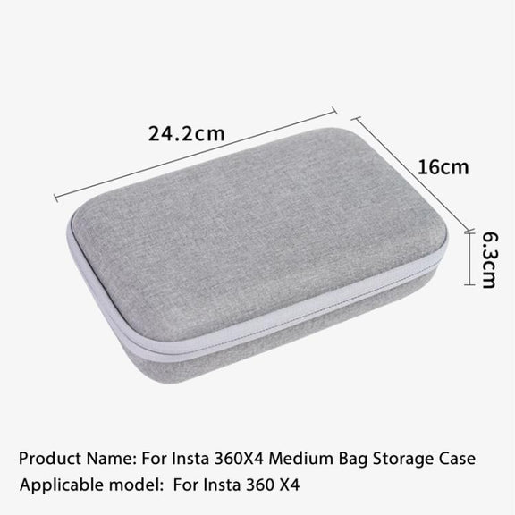For Insta360 X4 / X5 Carrying Case Portable Storage Bag, Size: 24.2 x 16 x 6.3cm (Grey)