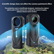 For Insta360 X5 Camera Body Cover Silicone Case with Lens Cover (Black)