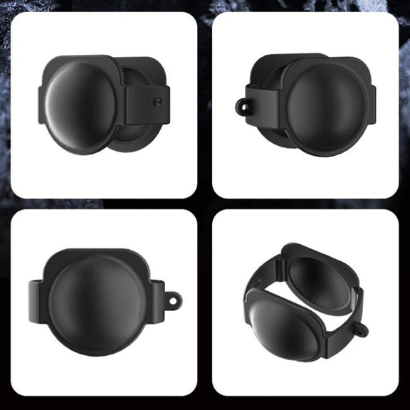 For Insta360 X5 Camera Body Cover Silicone Case with Lens Cover (Black)