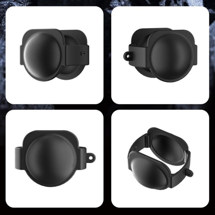 For Insta360 X5 Camera Body Cover Silicone Case with Lens Cover (Black)