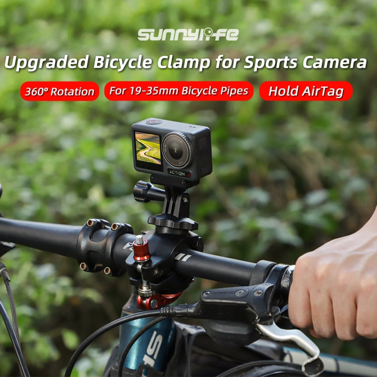 Sunnylife Sports Camera Universal Bicycle Clamp 360 Rotation 19-35mm Clip for DJI Action / Insta360 / GoPro (Black) - free shipping - PMC TechLife - Order now!