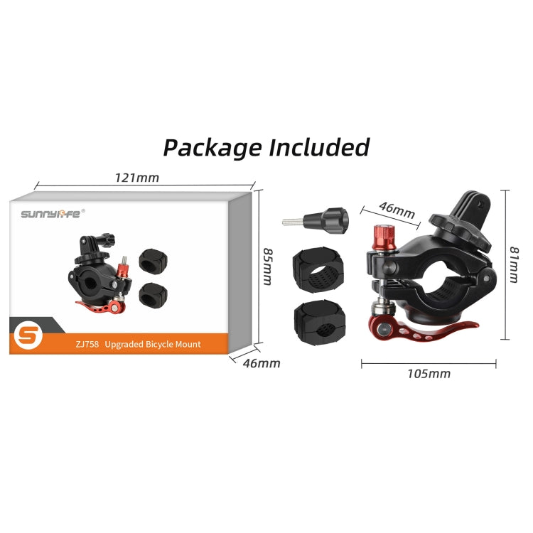 Sunnylife Sports Camera Universal Bicycle Clamp 360 Rotation 19-35mm Clip for DJI Action / Insta360 / GoPro (Black) - free shipping - PMC TechLife - Order now!