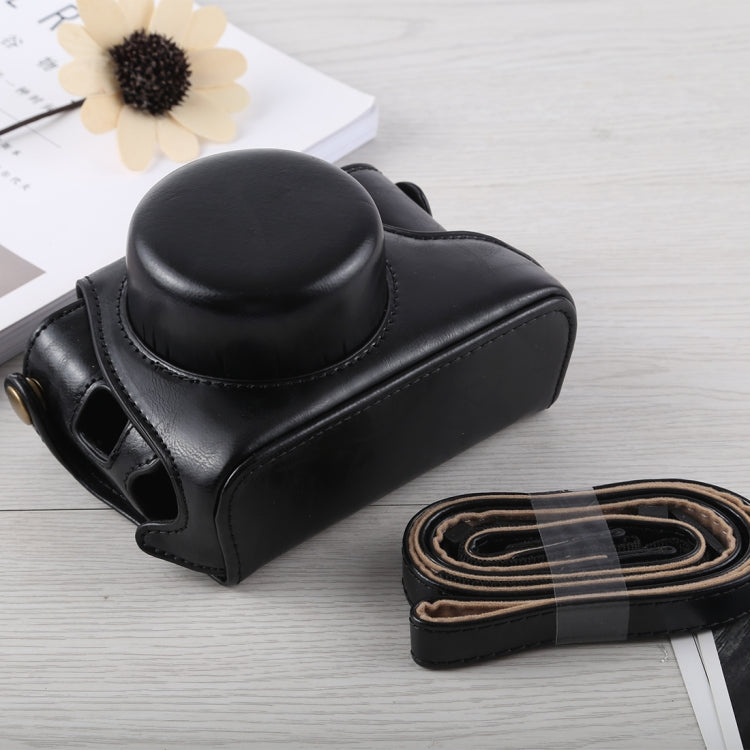 Full Body Camera PU Leather Case Bag with Strap for Fujifilm X100F (Black)