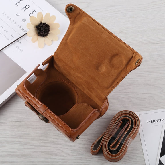 Full Body Camera PU Leather Case Bag with Strap for Fujifilm X100F (Brown)