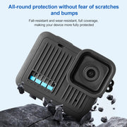 For GoPro HERO 2024 Silicone Protective Case Side Interface Cover with Wrist Strap & Lens Cover (Black)