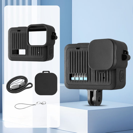 For GoPro HERO 2024 Silicone Protective Case with Wrist Strap & Lens Cover (Black) - free shipping - PMC Jewellery - Order now!
