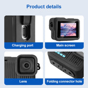 For GoPro HERO 2024 Silicone Protective Case with Wrist Strap & Lens Cover (Black)