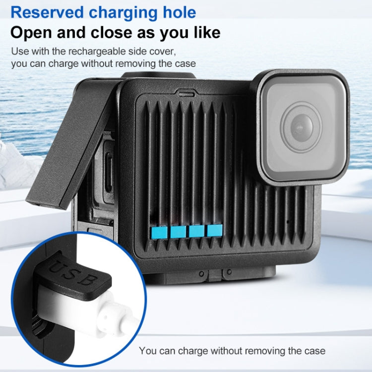 For GoPro HERO 2024 Silicone Protective Case with Wrist Strap & Lens Cover (Black)