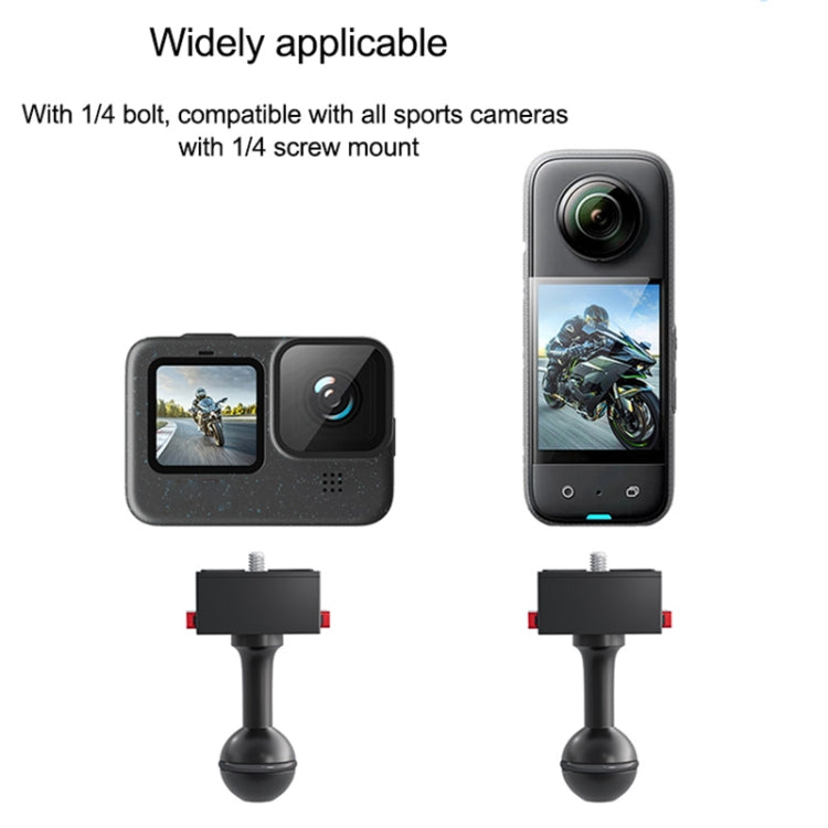 25mm Headball Metal Quick Release Base Adapter for GoPro, Insta360, DJI and Other Action Cameras (Black)
