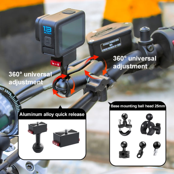 Metal Quick Release Base Adapter for GoPro, Insta360, DJI and Other Action Cameras (Black)