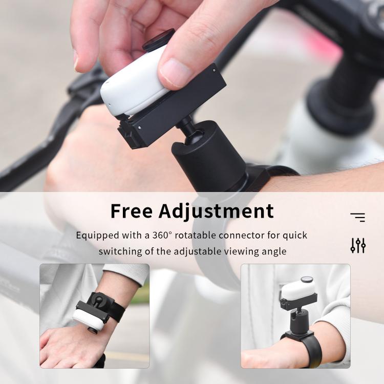 For Insta360 GO 3S / GO 3 STARTRC Silicone Wristband Snap Ring Quick Release Fixed Adapter Mount (Black)