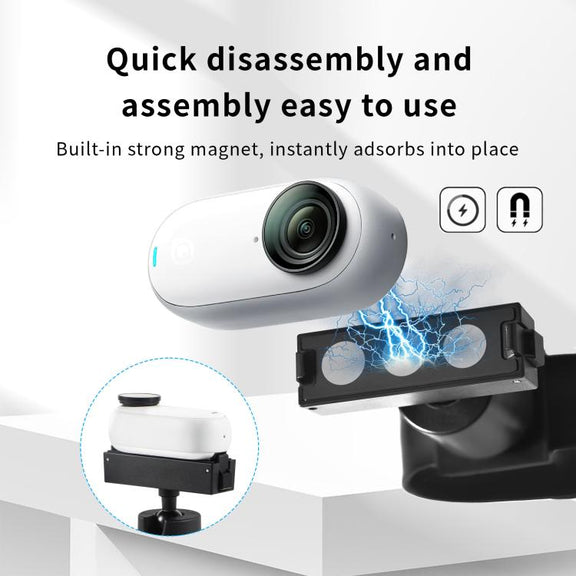 For Insta360 GO 3S / GO 3 STARTRC Silicone Wristband Snap Ring Quick Release Fixed Adapter Mount (Black)