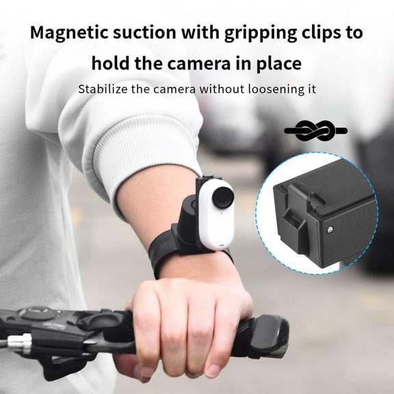 For Insta360 GO 3S / GO 3 STARTRC Silicone Wristband Snap Ring Quick Release Fixed Adapter Mount (Black)