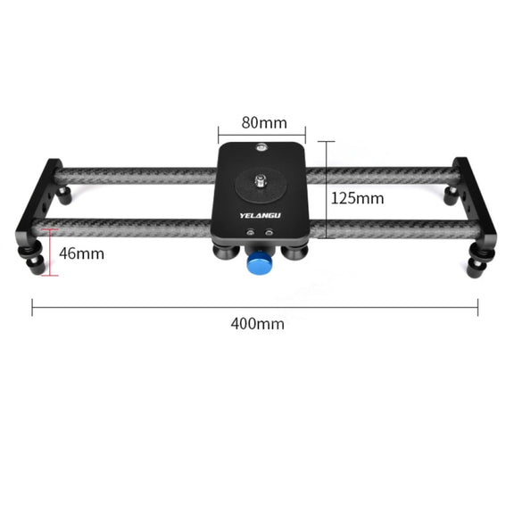 YELANGU L140T-A 40cm Carbon Fiber Slide Rail Track with Phone Clamp & BallHead Adapter for Smartphones (Black)