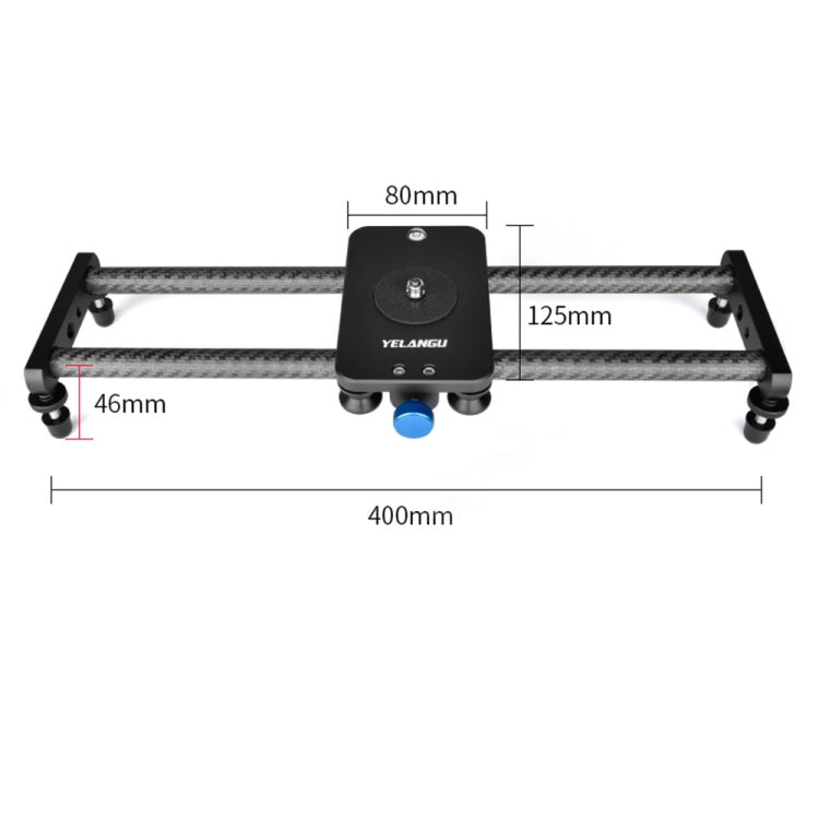 YELANGU L140T-A 40cm Carbon Fiber Slide Rail Track with Phone Clamp & BallHead Adapter for Smartphones (Black)