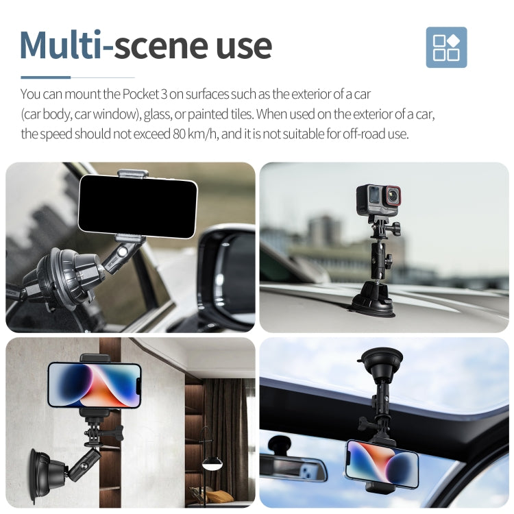 STARTRC Suction Cup Holder Bracket with Phone Clamp (Black)