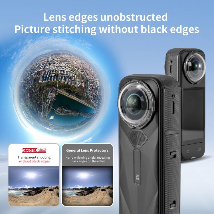 For Insta360 X5 STARTRC Slim Protective Lens Guad PC Lens Cover (Transparent) - free shipping - PMC TechLife - Order now!