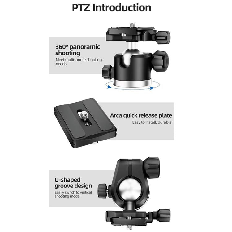 BEXIN TA255-BS30 Portable Collapsible Aluminum Alloy Camera Tripod with Head (Black) - free shipping - PMC TechLife - Order now!