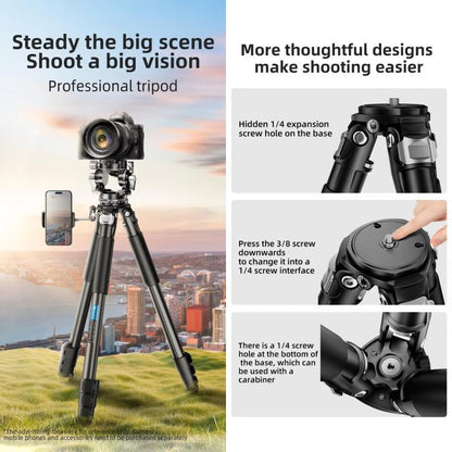 BEXIN RK294 Portable Collapsible Aluminum Alloy Camera Tripod (Black) - free shipping - PMC Jewellery - Order now!