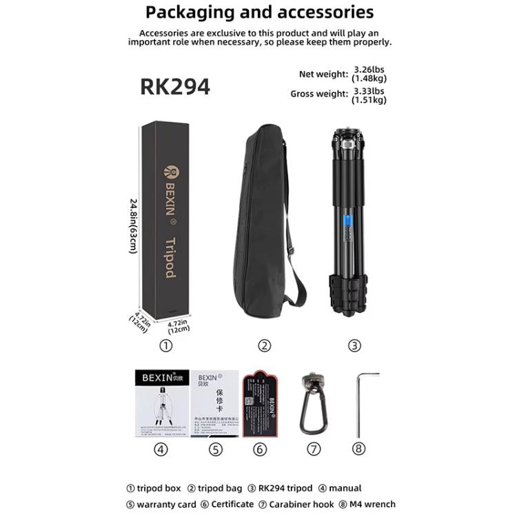 BEXIN RK294 Portable Collapsible Aluminum Alloy Camera Tripod (Black) - free shipping - PMC Jewellery - Order now!