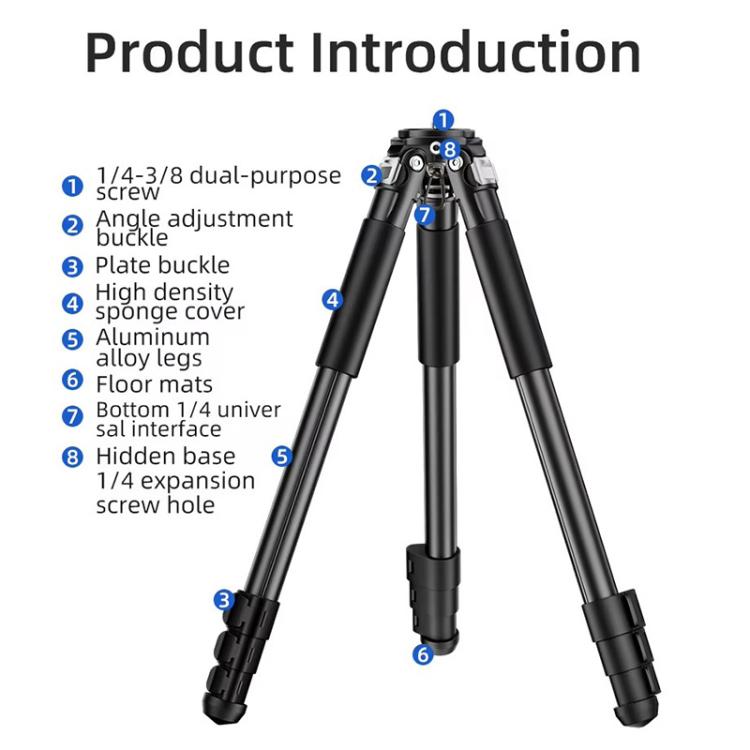 BEXIN RK294 Portable Collapsible Aluminum Alloy Camera Tripod (Black) - free shipping - PMC Jewellery - Order now!