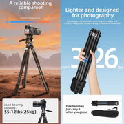 BEXIN RK294 Portable Collapsible Aluminum Alloy Camera Tripod (Black)