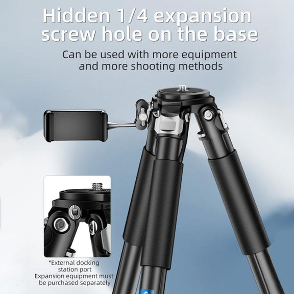 BEXIN RK264 Portable Collapsible Aluminum Alloy Camera Tripod (Black)