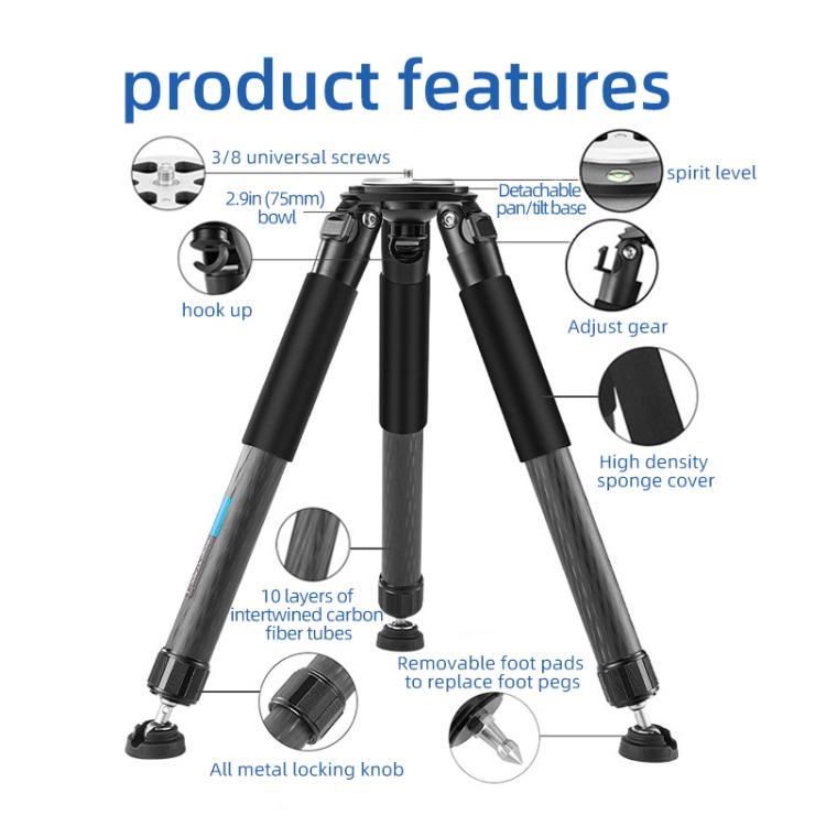 BEXIN ST402C Portable Collapsible Carbon Fiber Camera Tripod (Black) - free shipping - PMC Jewellery - Order now!