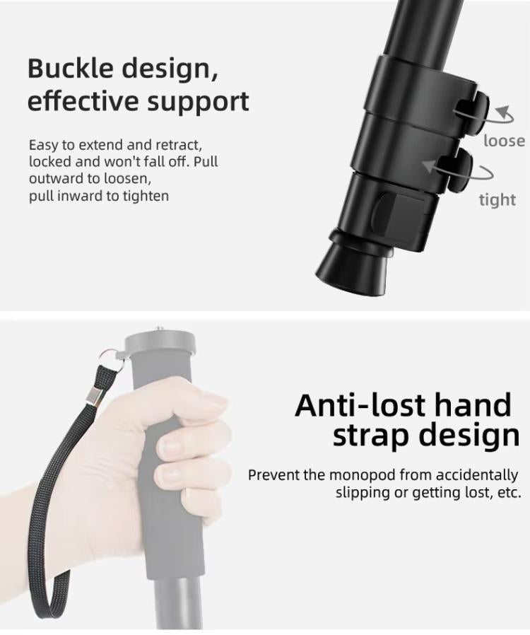 BEXIN P294B Portable Travel Outdoor DSLR Camera Aluminum Alloy Monopod Holder (Black) - free shipping - PMC Jewellery - Order now!